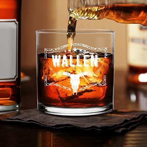 Wallen Old Fashioned Whisky Rocks Glass 11oz - Bourbon Scotch Lowball Clear Cup - Presentes únicos para homens - Presentes