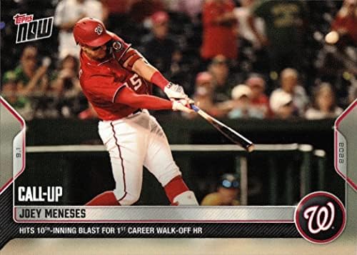 2022 Topps Now Baseball 822 Joey Meneses Pré -Rookie Card Nationals - Hits 1st Career Walk Off Home Run