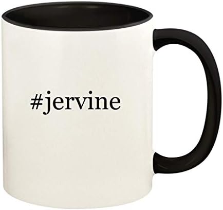 Presentes de Knick Knack Jervine - 11oz Hashtag Ceramic Colored Handle and Inside Coffee Cup Cup, preto