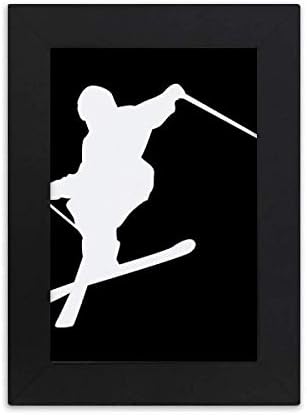 Diythinker Sport Ski Board Black Skiing Sorthing Desktop Photo Frame Picture Exibir Pintura de arte Exposição