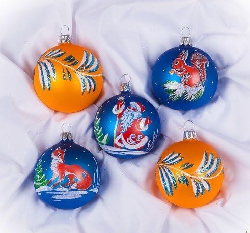 Decorações de Natal vintage - ornamentos de bola de vidro retrô - bolas sopradas e pintadas à mão 2019 - Grande, 3 polegadas,