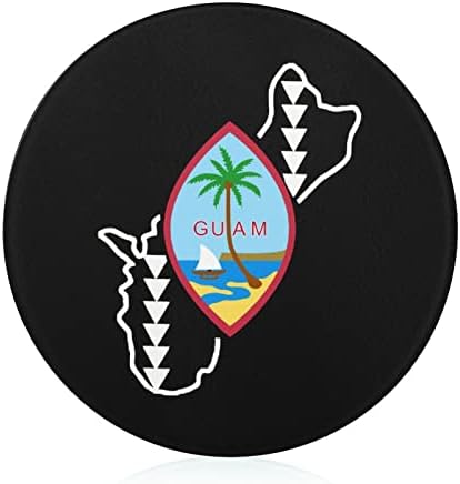 Bandeira da bandeira de Guam Selo de vidro redondo tábua de cortar bandejas sem deslizamento para bancada da cozinha