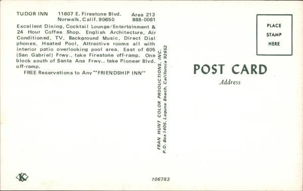 Tudor Inn Norwalk, Califórnia CA Original Vintage Post -Card
