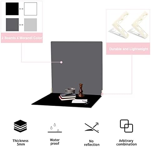 2PCs Photons de pano de photo de dupla face para Lay Flat, 24x24in Branco de Foto de Foto de Foto de Foto de Cinza Branco Centro