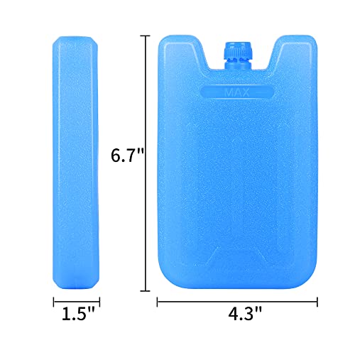 4 Caixa de bolsa de pacote de gelo - Pacotes de freezer - pacote legal original | Pacotes de gelo reutilizáveis ​​e longos e duradouros para sacolas e sacolas de compras isoladas mais frias