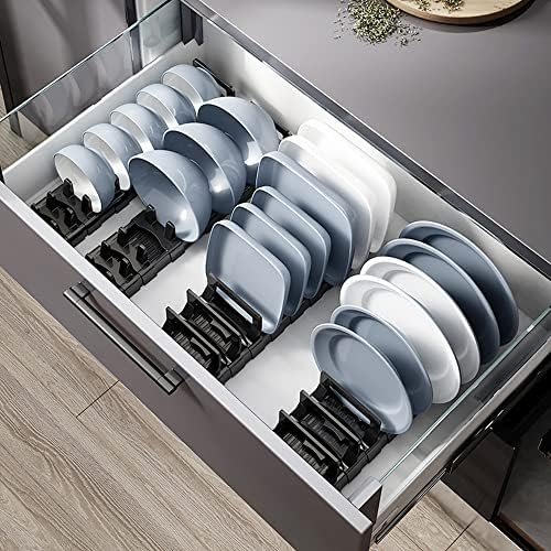 Rack de organizador de prato de Maypott para armário, suporte de placa ajustável pequeno prato de secagem racks, sob o suporte