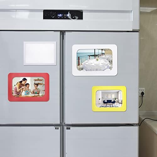 Meccanixity Magnetic Photo Frames 3.5x5 Suportes de exibição auto -adesiva Magnets de borracha com filme de proteção para geladeira