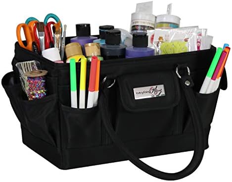 Tudo Mary Black Deluxe Store and Tote Bag - Bolsa de artesanato de armazenamento para artesanato, costura, papel, arte, mesa, lona,
