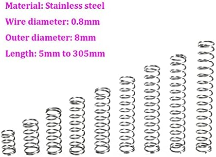 As molas de compressão são adequadas para a maioria dos reparos I diâmetro do fio 0,8 mm de aço inoxidável compressão diâmetro externo