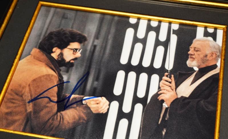 Prop Screen Used Death Star, assinou George Lucas, First Movie IV, Coa London Prop Store, Frame DVD UACC