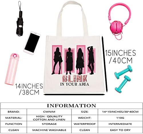 CMNIM Girls Group Inspirado Singer Tote Bag K-pop Merchandise em sua área Famous Quote Music Gifts para fãs de grupo