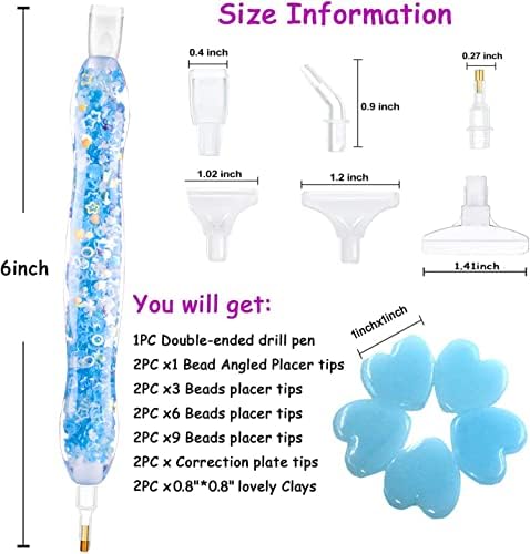 Glow in the Dark Diamond Painting Drill Art Tool Pen e acessórios, resina Luminous 5D Rhinestone Picker Stick Tool Tool Pintura de diamante