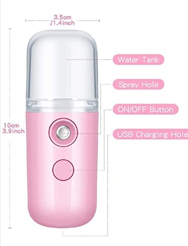 Mini-tamanho do pulverizador facial para mulheres Pulverizador de nano recarregável com tanque de água visual para extensões