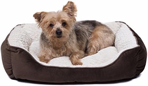 Murphy e Roxy Creative Pet Group Medium Dog Bed Nero/Bege Plexh Hairy, 24 x 18