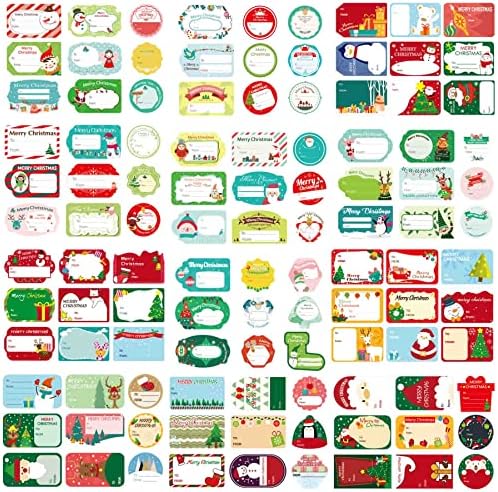 216 PCs Christmas Auto Adesivo Tag Stickers, Nome Set Label Stickers For Christmas Holiday Decorative Presentings Wapping