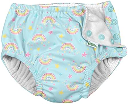 Eu jogo garotas reutilizáveis ​​absorventes fraldas de natação de bebê aqua arco -íris 4t