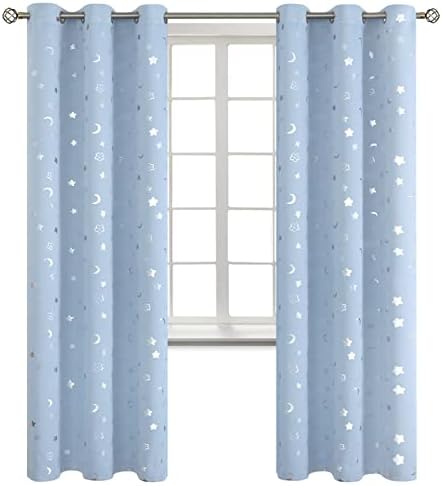 Cortinas de blemasout de berçário para crianças para crianças, quarto térmico com isolamento térmico escurecendo cortinas
