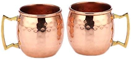 Parijat Handicraft Set of 4 Copper Mini Moscow Mule Shot caneca autêntica e sólida Moscou Mule Canecas copos de copos