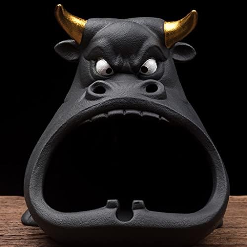 Liruxun Creative Cartoon Cow Ashtray Anti -Fly Cin Carro Home Sala de estar