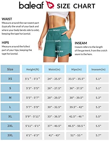 Baleaf Women's 5 High Swim Board Shorts Redes de banho seco rápido Bottomstrunks com bolsos