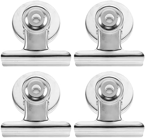 DOITOOL 4pcs Clips de lascas de metal magnéticas clipes de ímã de refrigerador Clipes de lanche clipes de alimentos clipes de selagem de ferro metal grampo para cereal de cozinha bolsa de armazenamento de doces magnético quadro branco