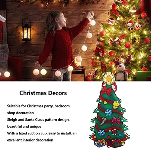 Janela Árvore de Natal, Silhueta de Janela de Natal com Copa de Tertção, PVC Light Festival Silhueta Lâmpada de Árvore