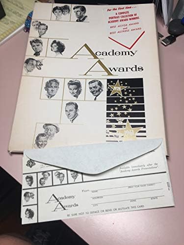 Coleção de retratos da Academy Awards 69 litografias de atores vencedores do Oscar antes de 1962. Esboços de carvão de