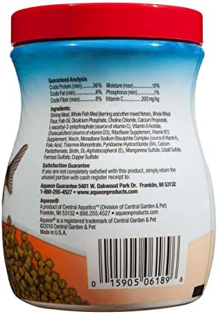 Aquono Pelas de camarão afundando alimentos para peixes tropicais, peixes dourados, bestas, peixe -gato e outros peixes de alimentação inferior, 6,5 onças