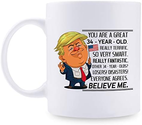 Você é um ótimo aniversário de 34 anos, Trump Caneca - Presentes de 34º aniversário para mulheres canecas de café - 11 oz 34º Border Gifts Para papai, ele, irmão, melhores amigos, cara, namorado, marido, filho, homem