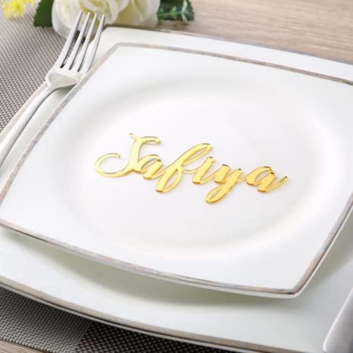 Jifu Birthday Wedding Name Tags, decoração da mesa de casamento, nomes de lugares de casamento, decoração de casamento nomes de madeira nomes personalizados de madeira personalizada Tags de tags nomes