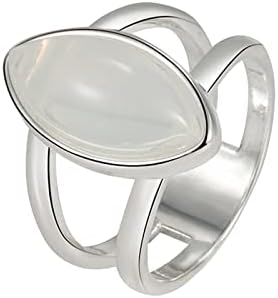 2023 New Women's Plated 925 Silver Vintage Branco Gemito Anel Ring Jewelry Gifts Declaração do coração Anel