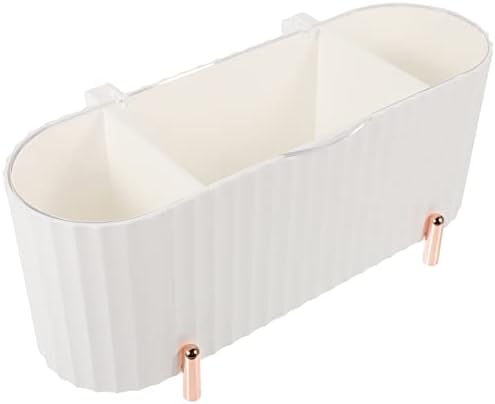 Patkaw Make Up Organizer Box 3 Compartamento de algodão Swab Dispensador Dispensador Vaidade Caixa de cômoda de cômoda de
