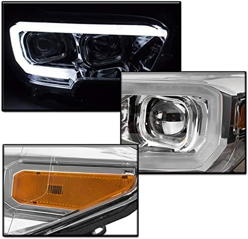 ZMAUTOPTS LED LED SINAL SEQUENCIAL Projector Chrome Headlight+DRL branco compatível com -23 Toyota Tacoma Trd | Limited