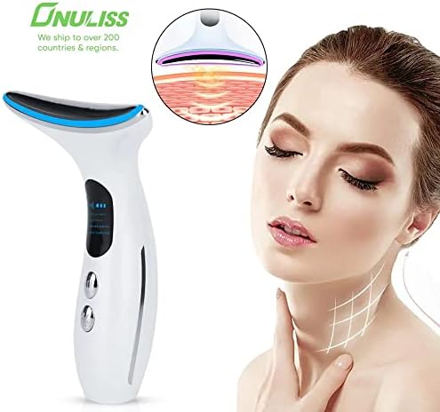 Terapia LED Massageador de máquina de elevação de rosto com 3 modos de massagem, carregamento USB e calor para redução de antienvelhecimento