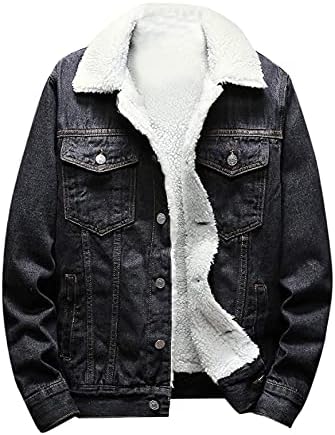 FMCHICO CHARMAP- LAPELA DE MENINOS SHERPA FLEECE LADO ALIMENTADO JAPAT DE JEAN JEAN JEAN JAPATS