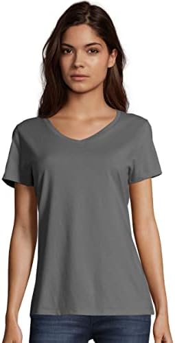 Hanes Nano-T® Camiseta em V Feminino M Heather