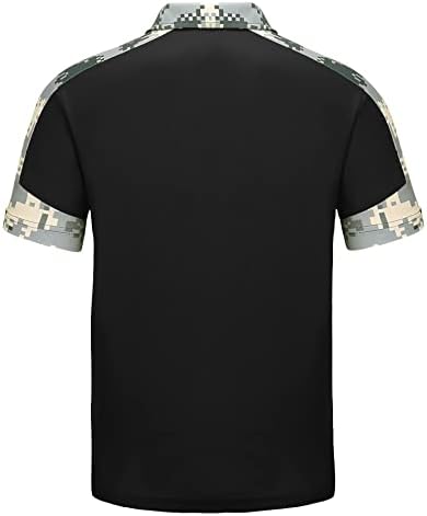 Camisas táticas de Zity para homens camisas de golfe militares de manga curta com colares de camiseta do exército