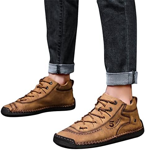 Yuhaotin Fashion Summer e Autumn Men Sapatos de couro de fundo liso confortável confortável e superior de renda de renda casual