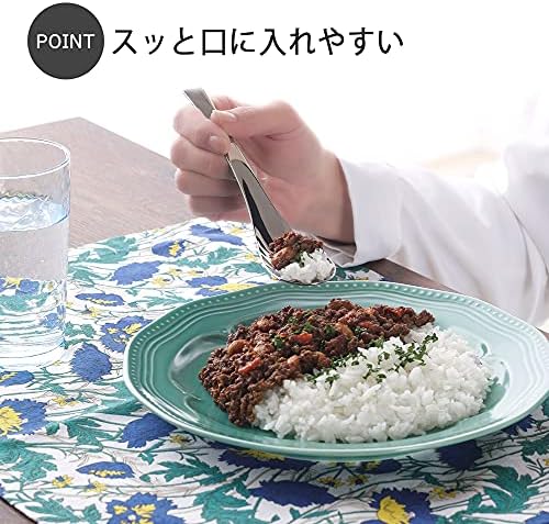 Shimomura Kihan 18756 Lotus Spoon, conjunto de 5, fabricado no Japão, aço inoxidável, lava -louças seguro, fácil de comer, maconha de curry, mexer arroz, tigela wok