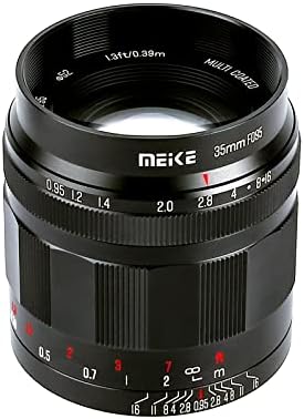 Meike 35mm f0.95 Lente de foco manual de abertura grande compatível com câmeras Sony E Mount Mirrorless A6400 A5000 A5100 A6000 A6100