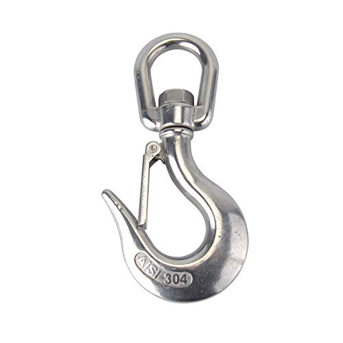 Plusker 304 Aço inoxidável Clevis Slip Hook 3/16 American Type Swivel Olhos de elevação