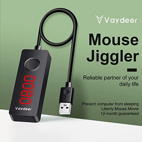 Vaydeer Mouse Jiggler USB Porta Mouse Mover com Função de Memriver e Função de Memriver On/Off