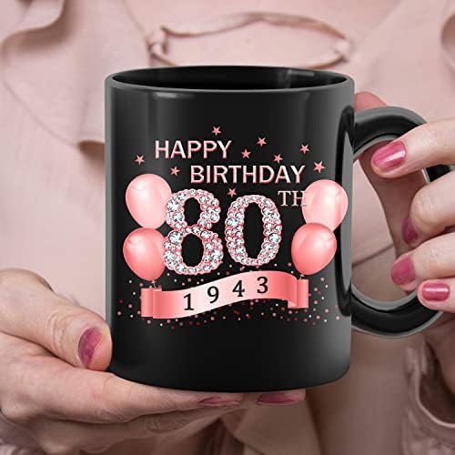 Presentes de aniversário de 80 anos para mulheres homens - 1943 Informações antigas - caneca de 80 anos - 80º aniversário