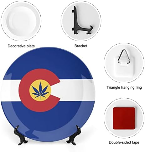 Placas decorativas de cerâmica da bandeira do Colorado com ossos de ornamentos que penduram ornamentos pendurados placas de sobremesa