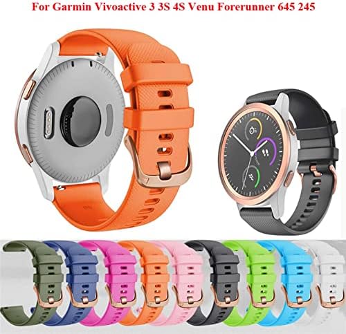 Makee 18 mm de pulso de silicone de 20 mm para Garmin Vivoactive 3 4s Garmin Venu Smart Watch Band para Forerunner 645 245 Strapa de