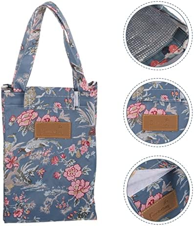 Bestonzon 3 pcs bolsa vazamento de mão- ​​bolsa azul saco de alumínio personalizada, para almoçar crianças bento compras portátil