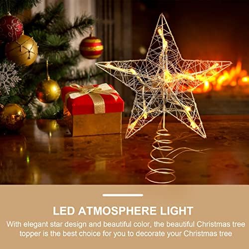 Doitool 1PC Christmas Tree Topper Luminous Star Shape Treetop Decor for Home Partychristmas Decoration Decor Outdoor Decor