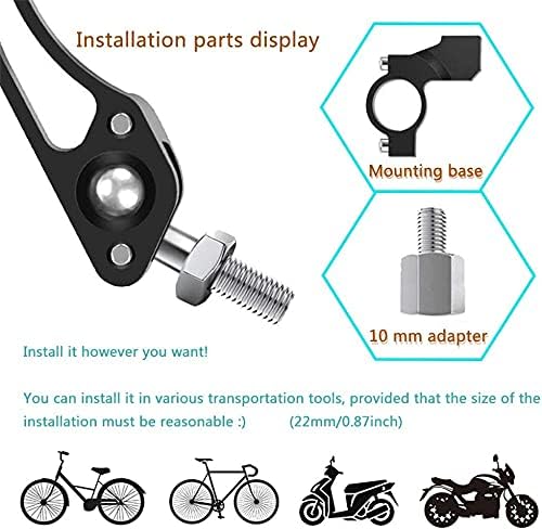 Espelhos de bicicleta espelho retrovisor do guidão, espelhos de bicicleta para guidão 2 pacote, espelhos de bicicleta para guidão