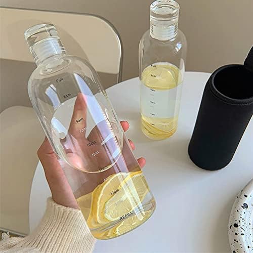 Kesyoo Bottle Water Bottle com marcador de tempo portátil transparente copo garrafas de água motivacionais com horários para beber