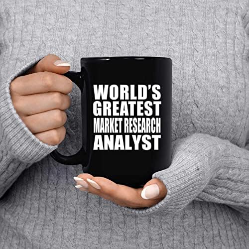 Projeta o maior analista de pesquisa de mercado do mundo, bebidas de xícara de chá de cerâmica de 15oz de café preto com alça,